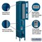 Salsbury Industries Wardrobe Locker, 12 in. W, Ventilated, Blue 72168BL-U
